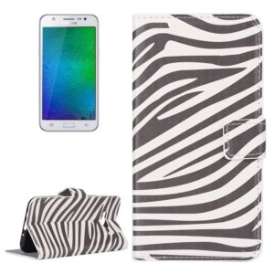 Zebra Stripe Pattern Leather Case with Holder & Card Slots & Wallet for Galaxy J7 / J700 (OEM)