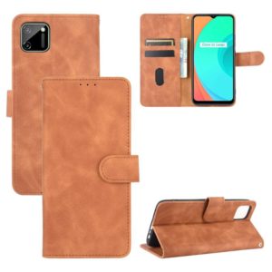 For OPPO Realme C11 Solid Color Skin Feel Magnetic Buckle Horizontal Flip Calf Texture PU Leather Case with Holder & Card Slots & Wallet(Brown) (OEM)