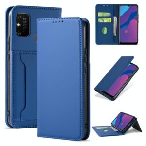 For Huawei Honor 9A Strong Magnetism Liquid Feel Horizontal Flip Leather Case with Holder & Card Slots & Wallet(Blue) (OEM)