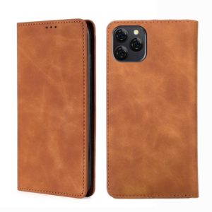 For Blackview A95 Skin Feel Magnetic Horizontal Flip Leather Phone Case(Light Brown) (OEM)