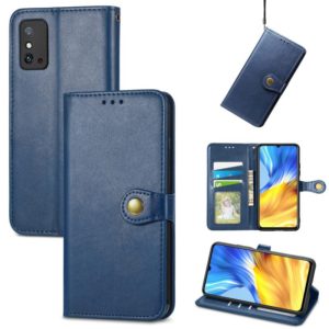 For Honor X10 Max 5G Solid Color Leather Buckle Phone Case(Blue) (OEM)