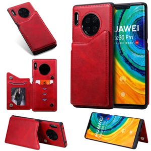 For Huawei Mate30 Pro Solid Color Calf Texture Shockproof Protective Case with Card Slots & Photo Frame(Red) (OEM)
