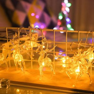 Christmas Elk String Lights Holiday Decoration, Spec: 1.5m 10 LEDs Battery Box(Warm White Light) (OEM)