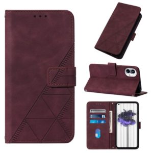 For Nothing Phone 1 3D Embossed Flip Leather Phone Case(Wine Red) (OEM)