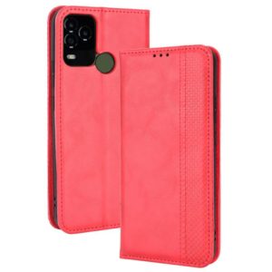 For BLU G71 Plus Magnetic Buckle Retro Crazy Horse Leather Phone Case(Red) (OEM)