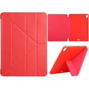 Millet Texture PU+ Silicone Full Coverage Leather Case with Multi-folding Holder for iPad Air (2020) 10.9 inch (Red) (OEM)