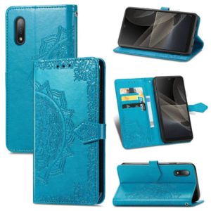 For Sony Xperia Ace II Mandala Flower Embossed Horizontal Flip Leather Case with Bracket / Card Slot / Wallet / Lanyard(Blue) (OEM)