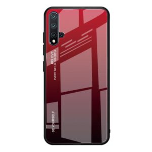 For Huawei Nova 5 / Nova 5 Pro Gradient Color Glass Case(Red) (OEM)