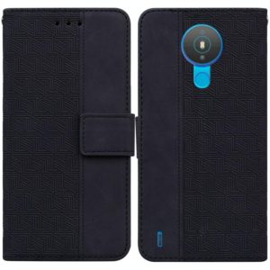For Nokia 1.4 Geometric Embossed Leather Phone Case(Black) (OEM)