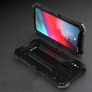 For iPhone XS Max Gundam Rugged Armor Metal + TPU Protective Case(Black) (OEM)