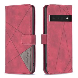 For Google Pixel 7 Pro 5G BF05 Magnetic Buckle Rhombus Texture Leather Phone Case(Red) (OEM)
