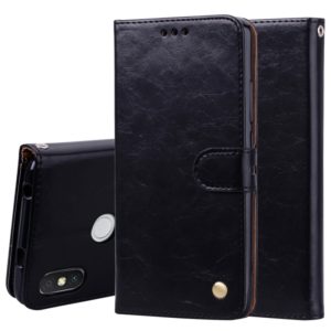 Business Style Oil Wax Texture Horizontal Flip Leather Case for Xiaomi Redmi S2, with Holder & Card Slots & Wallet (Black) (OEM)