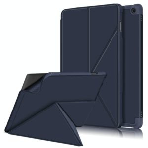 For Amazon Kindle Fire HD 10 / 10 Plus 2021 Multi-folding Horizontal Flip PU Leather Shockproof Case with Holder(Dark Blue) (OEM)