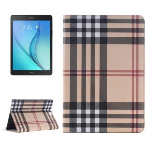Plaid Pattern Leather Case with Holder & Card slots & Wallet for Galaxy Tab A 9.7 4G LTE / T555 (OEM)