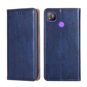 For Tecno Pop 4 Gloss Oil Solid Color Magnetic Leather Phone Case(Blue) (OEM)