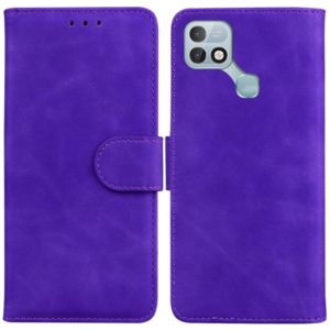 For Infinix Hot 10i / Smart 5 Pro X659B / PR652B / S658E Skin Feel Pure Color Flip Leather Phone Case(Purple) (OEM)