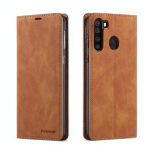 For Samsung Galaxy A21 Forwenw Dream Series Oil Edge Strong Magnetism Horizontal Flip Leather Case with Holder & Card Slots & Wallet & Photo Frame(Brown) (Forwenw) (OEM)