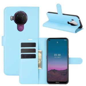For Nokia 5.4 Litchi Texture Horizontal Flip Protective Case with Holder & Card Slots & Wallet(Blue) (OEM)