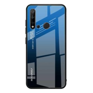 For Huawei Nova 5i / P20 Lite 2019 Gradient Color Glass Case(Blue) (OEM)