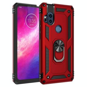 For Motorola One Hyper Shockproof TPU + PC Protective Case with 360 Degree Rotating Holder(Red) (OEM)
