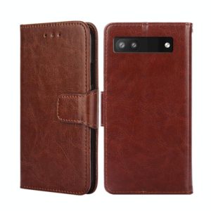 For Google Pixel 6A Crystal Texture Leather Phone Case(Brown) (OEM)