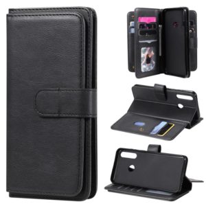 For Huawei Y6P Multifunctional Magnetic Copper Buckle Horizontal Flip Solid Color Leather Case with 10 Card Slots & Wallet & Holder & Photo Frame(Black) (OEM)
