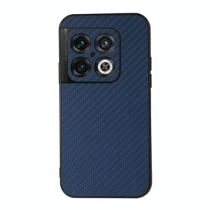 For OnePlus 10 Pro Accurate Hole Carbon Fiber Texture PU Phone Case(Blue) (OEM)
