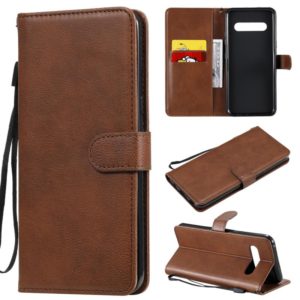 For LG V60 Solid Color Horizontal Flip Protective Leather Case with Holder & Card Slots & Wallet & Lanyard(Brown) (OEM)