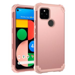 For Google Pixel 4a 5G 3 in 1 Shockproof PC + Silicone Protective Case(Rose Gold) (OEM)