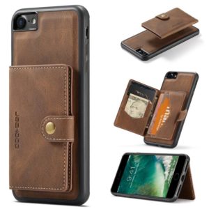 For iPhone SE 2022 / SE 2020 / 8 / 7 JEEHOOD Retro Magnetic Detachable Protective Case with Wallet & Card Slot & Holder(Brown) (OEM)