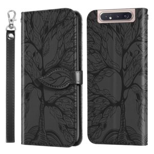 For Samsung Galaxy A80 / A90 Life of Tree Embossing Pattern Horizontal Flip Leather Case with Holder & Card Slot & Wallet & Photo Frame & Lanyard(Black) (OEM)