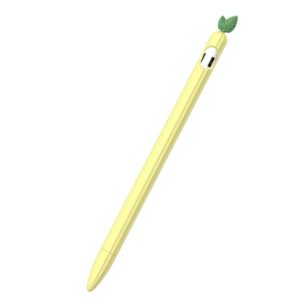 For Apple Pencil 1 Contrasting Color Mint Leaf Silicone Non-slip Protective Cover(Yellow) (OEM)