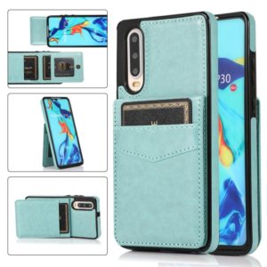 For Huawei P30 Solid Color PC + TPU Protective Case with Holder & Card Slots(Green) (OEM)