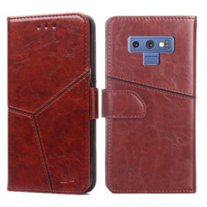 For Samsung Galaxy Note9 Geometric Stitching Horizontal Flip TPU + PU Leather Case with Holder & Card Slots & Wallet(Dark Brown) (OEM)