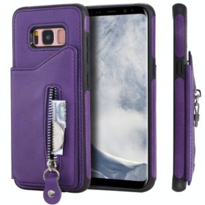 For Galaxy S8 Solid Color Double Buckle Zipper Shockproof Protective Case(Purple) (OEM)