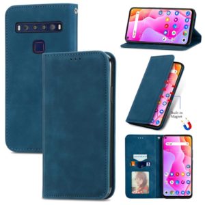 For TCL 10L Retro Skin Feel Magnetic Horizontal Flip Leather Phone Case(Blue) (OEM)