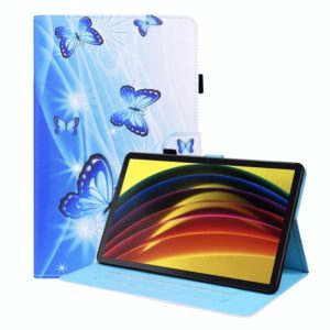 For Lenovo Tab P11 TB-J606F Animal Pattern Horizontal Flip Leather Case with Holder & Card Slots & Photo Frame(Blue Butterfly) (OEM)