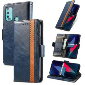 For Wiko Power U30 CaseNeo Splicing Dual Magnetic Buckle Leather Case with Holder & Card Slots & Wallet(Blue) (OEM)