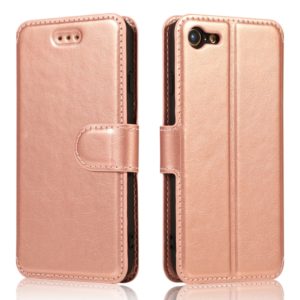 For iPhone 7 / 8 Calf Texture Magnetic Buckle Horizontal Flip Leather Case with Holder & Card Slots & Wallet & Photo Frame(Rose Gold) (OEM)