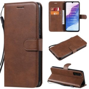 For Huawei Enjoy Z Solid Color Horizontal Flip Protective Leather Case with Holder & Card Slots & Wallet & Photo Frame & Lanyard(Brown) (OEM)