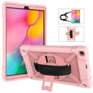 For Galaxy Tab A 10.1 (2019) T510 Contrast Color Silicone + PC Combination Case with Holder(Rose Gold) (OEM)