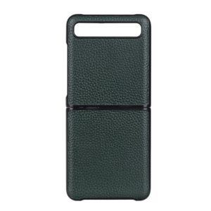 For Galaxy Z Flip Litchi Texture Leather Folding Protective Case(Green) (OEM)