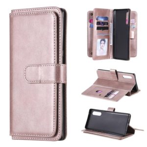 For LG Velvet / G9 Multifunctional Magnetic Copper Buckle Horizontal Flip Solid Color Leather Case with 10 Card Slots & Wallet & Holder & Photo Frame(Rose Gold) (OEM)