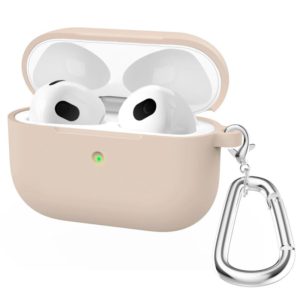 Thicken Silicone Round Bottom Earphone Protective Case with Hook For AirPods 3(Pink Silt) (OEM)
