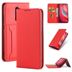 For Xiaomi Redmi Note 8 Pro Strong Magnetism Shockproof Horizontal Flip Liquid Feel Leather Case with Holder & Card Slots & Wallet(Red) (OEM)