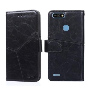 For Tecno POP 2 / POP 2F / POP 2 Pro Geometric Stitching Horizontal Flip Leather Phone Case(Black) (OEM)