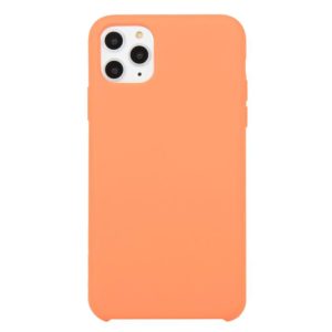 For iPhone 11 Pro Max Solid Color Solid Silicone Shockproof Case(Apricot Orange) (OEM)