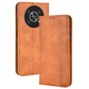 For Honor X9 5G / Magic4 Lite / X30 Magnetic Buckle Retro Crazy Horse Leather Phone Case(Brown) (OEM)