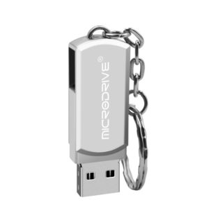MicroDrive 16GB USB 2.0 Creative Personality Metal U Disk with Keychain (Silver) (MicroDrive) (OEM)