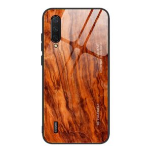 For Xiaomi Mi CC9 Wood Grain Glass Protective Case(M06) (OEM)